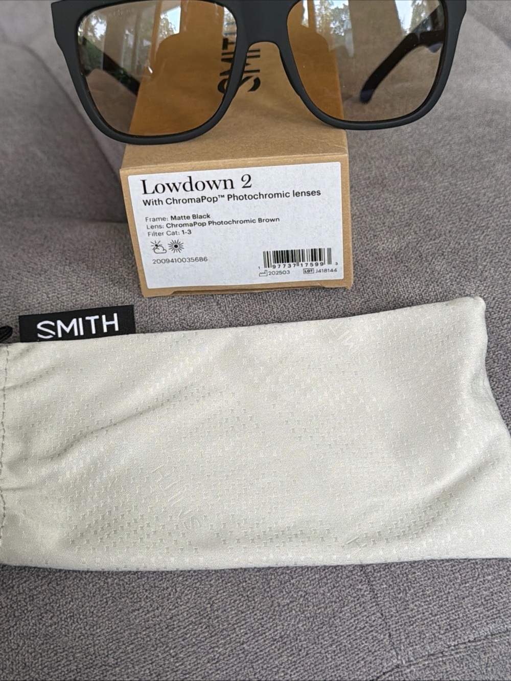 SMITH Matte Black Sunglasses with Brown Photochromic Lenses